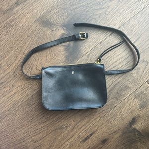 Madewell Monogrammed Simple Pouch Belt Bag in Black